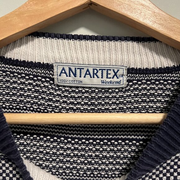 Vintage Navy Blue and White Antartex Sweater - Picture 2 of 3